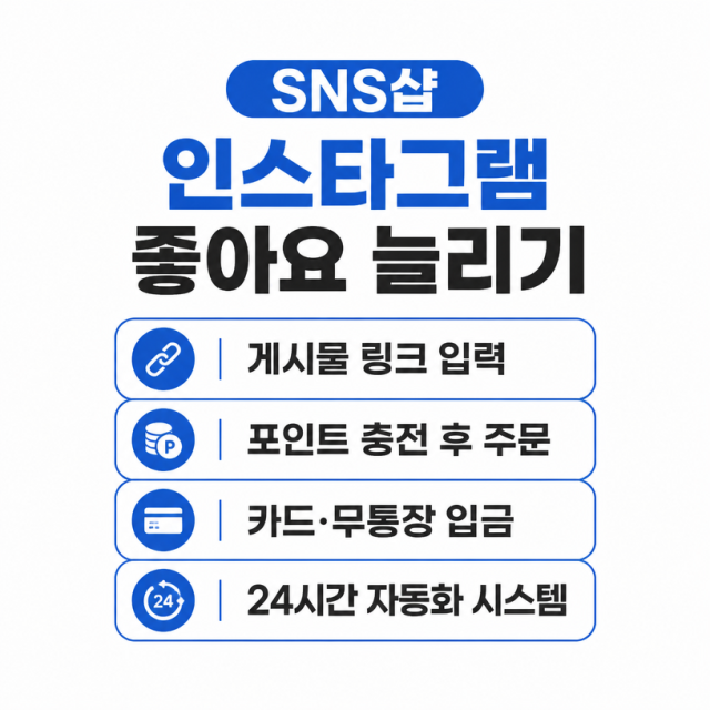 SNS샵 인스타그램 좋아요 늘리기 사용 후기와 이용 방법 정리