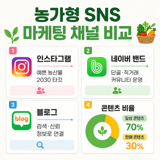농가형 SNS 마케팅 전략: 인스타그램·밴드·블로그 채널별 활용법