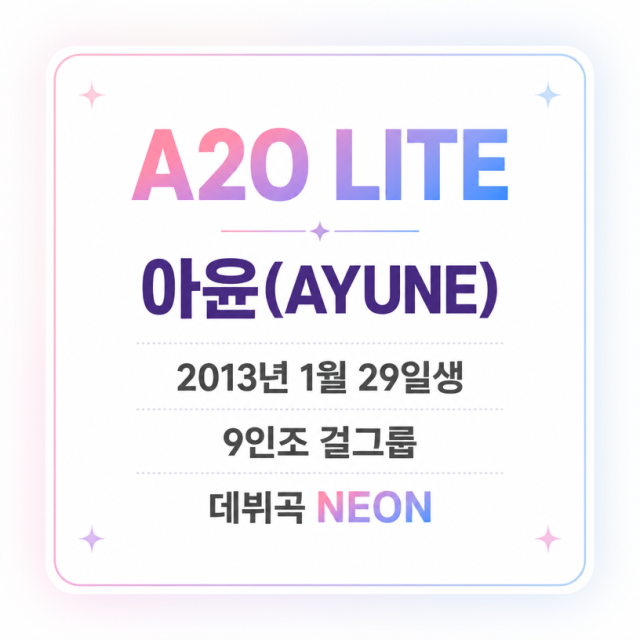 이수만 새 걸그룹 A2O LITE, 2013년생 아윤은 누구인가