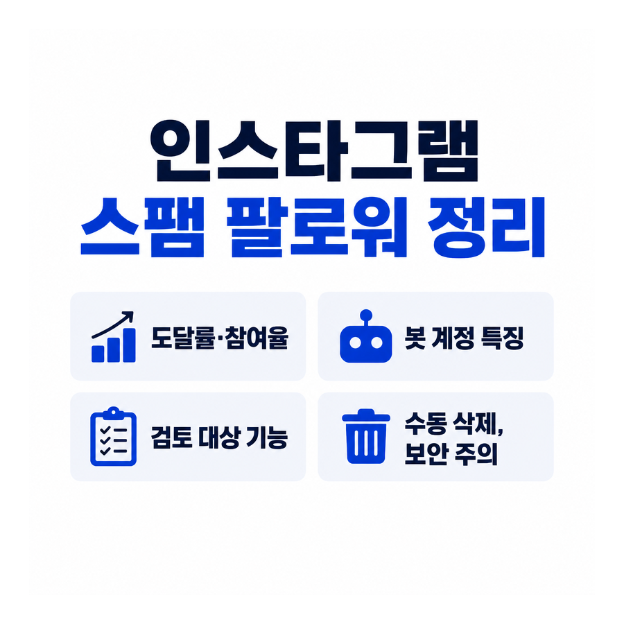 인스타그램 스팸 팔로워 삭제 방법과 검토 대상 기능 정리