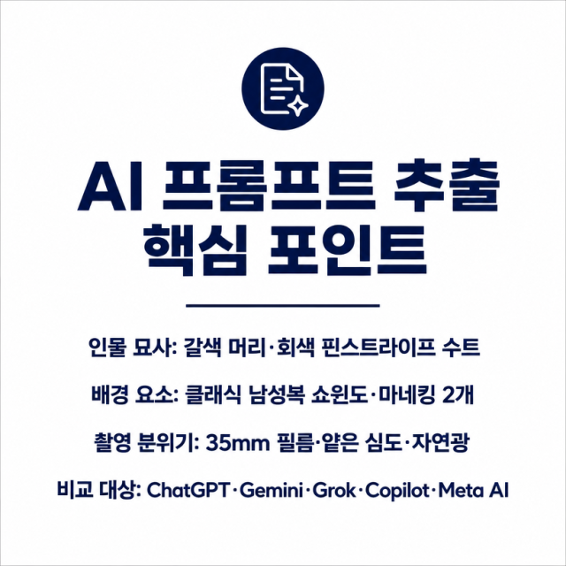 영화 속 남성복 스타일을 AI 프롬프트로 재구성한 사례