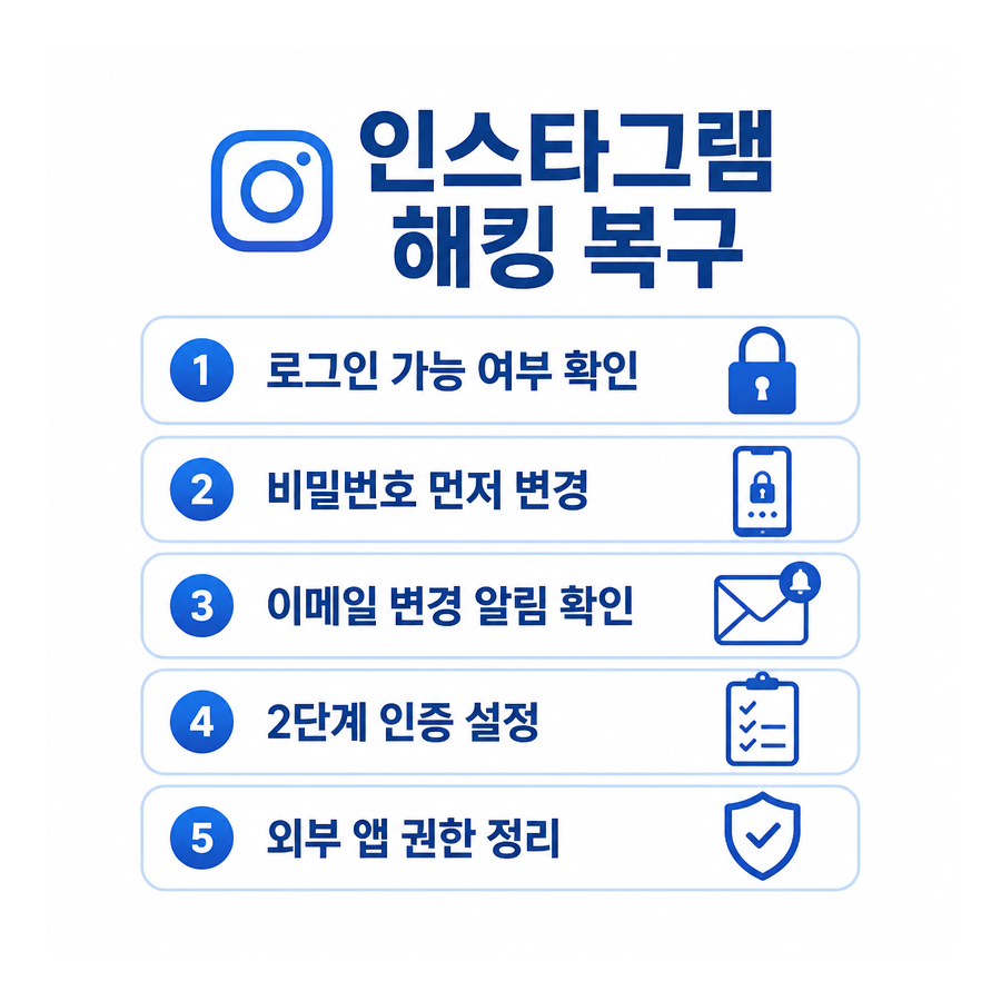 인스타그램 해킹 복구방법, 로그인 상태별로 먼저 해야 할 일