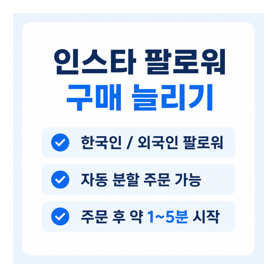 인스타 팔로워 구매 늘리기, SNS샵 서비스와 주문 방식 정리