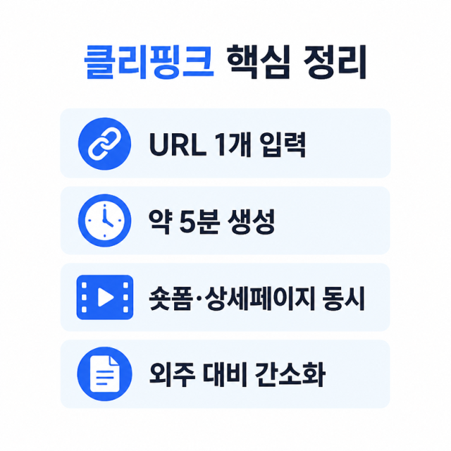 클리핑크, URL 하나로 숏폼·상세페이지를 자동 생성하는 AI 콘텐츠 파이프라인
