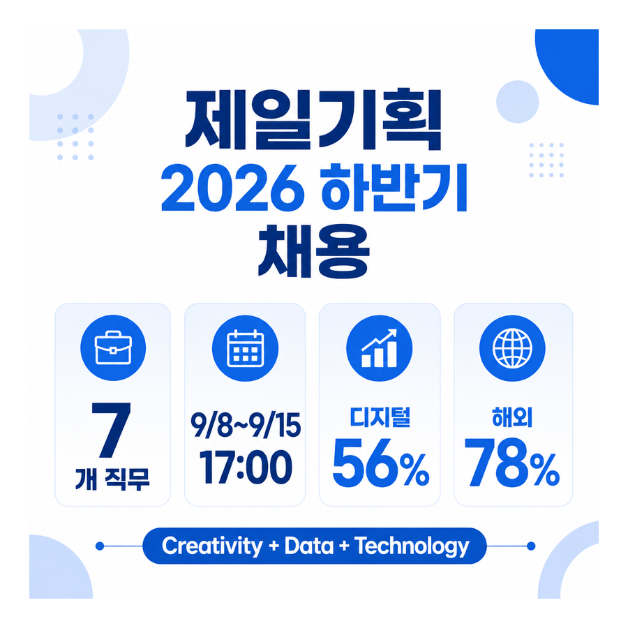 2026년 하반기 제일기획 채용 정리｜기획·전략·데이터·AI까지 7개 직무