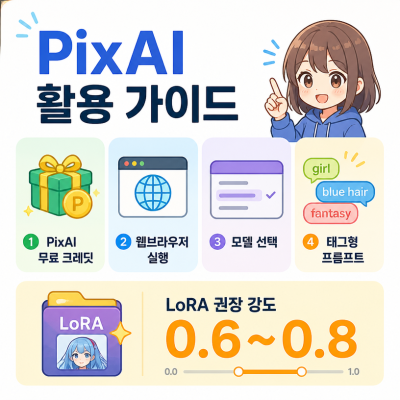 PixAI로 무료 AI 이미지 생성하는 법…모델·프롬프트·LoRA 활용 정리