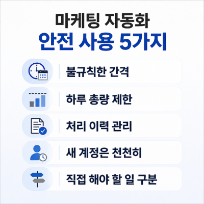 마케팅 자동화 프로그램, 계정 안전하게 쓰는 기준은?