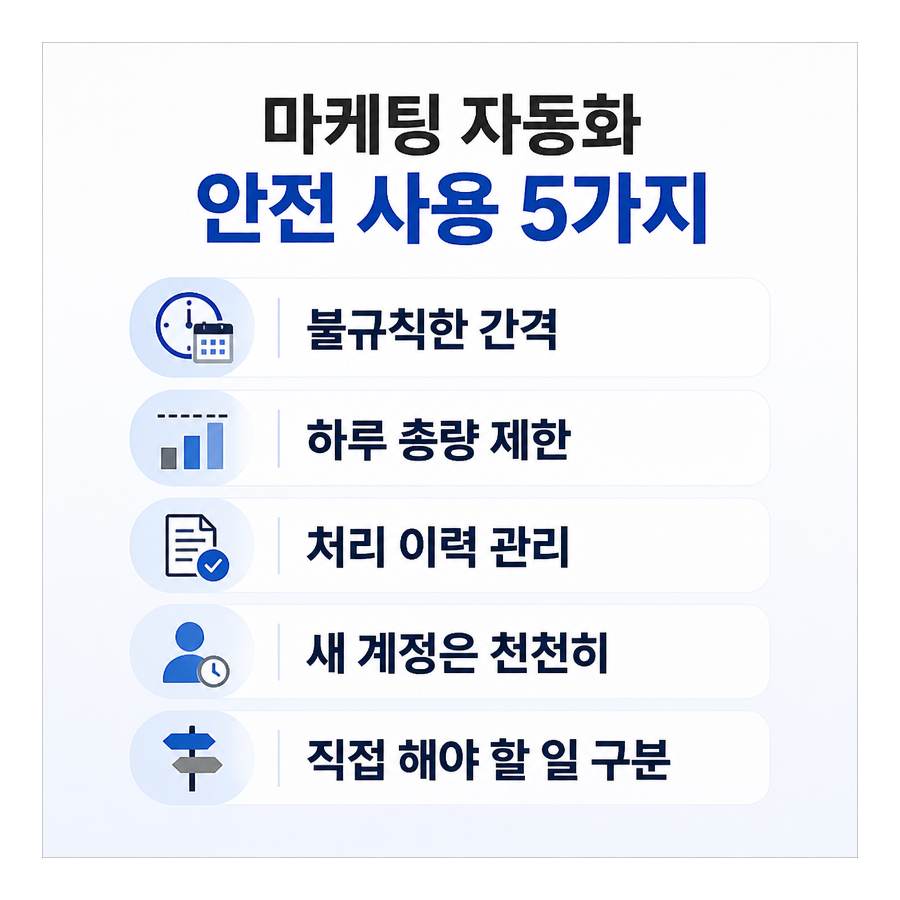 마케팅 자동화 프로그램, 계정 안전하게 쓰는 기준은?