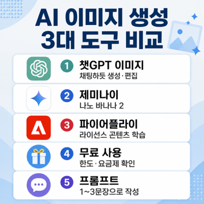 AI 이미지 생성, 챗GPT·제미나이·파이어플라이 차이와 무료 사용법 정리