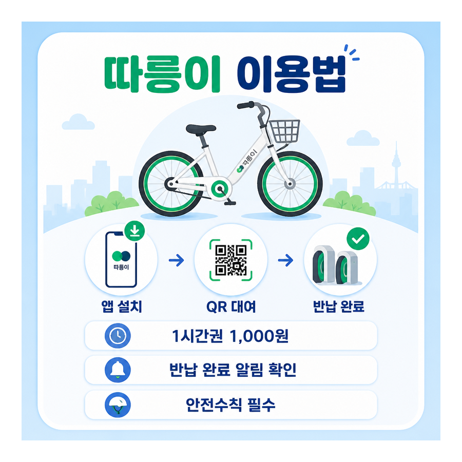 서울 공공자전거 따릉이 이용방법 총정리｜앱 설치부터 대여·반납까지
